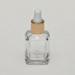 1/2 oz (15ml) Square Clear Glass Bottle with Serum Droppers
