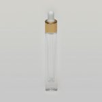 1/3 oz (10ml) Deluxe Square Clear Glass Bottle (Heavy Base Bottom) with Serum Droppers