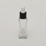1/6 oz (5ml) Clear Glass Deluxe Square Bottle (Heavy Base Bottom) with Serum Droppers