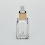 1 oz (30ml) Short Square Clear Glass Bottle with Serum Droppers