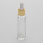 1 oz (30ml) Square Tall Clear Glass Bottle with Serum Droppers