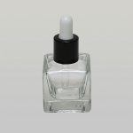1/2 oz (15ml) Cube Flint Glass Bottle (Heavy Base Bottom) with Serum Droppers