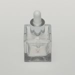 1 oz (30ml) Cube-Shaped Clear Glass Bottle (Heavy Base Bottom) with Serum Droppers