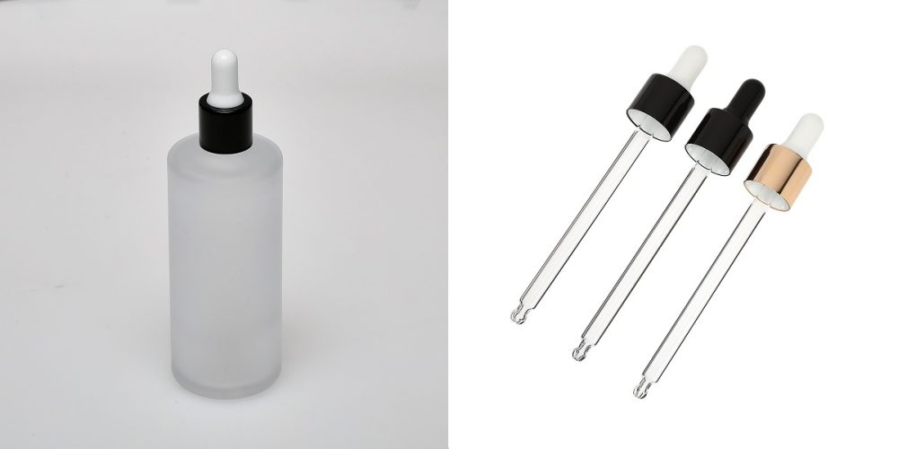 4 oz (120ml) Frosted Cylinder Glass Bottle with Serum Droppers - Image 3