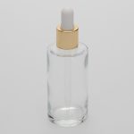 2 oz (60ml) Clear Cylinder Glass Bottle with Serum Droppers