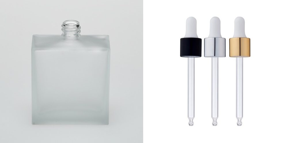 3.4 oz (100ml) Frosted Square Glass Bottle (Heavy Base Bottom) with Serum Droppers - Image 4