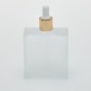 3.4 oz (100ml) Frosted Square Glass Bottle (Heavy Base Bottom) with Serum Droppers