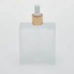 3.4 oz (100ml) Frosted Square Glass Bottle (Heavy Base Bottom) with Serum Droppers