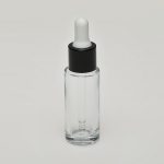 1/2 oz (15ml) Deluxe Cylinder Bottle Clear Glass with Serum Droppers