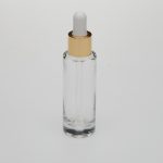 1 oz (30ml) Deluxe Cylinder Bottle Clear Glass (Heavy Base Bottom) with Serum Droppers