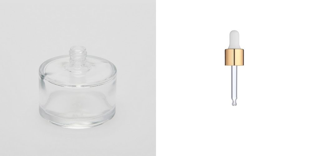 2 oz (60ml) Puck-shaped Clear Bottle with Serum Droppers - Image 3