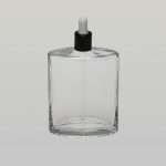 3.4 oz (100ml) Elegant  Eye-Shaped Clear Glass Bottle (Heavy Base Bottom) with Serum Droppers